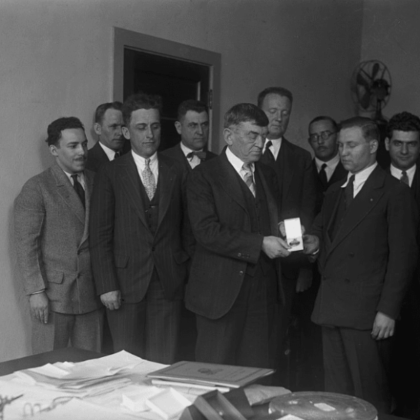 Lejeune receives watch from Marine Corps League
Photo Courtesy of Library of Congress